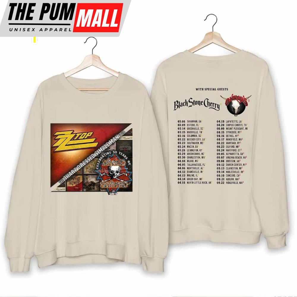 Lynyrd Skynyrd ZZ Top Tour 2025 Shirts