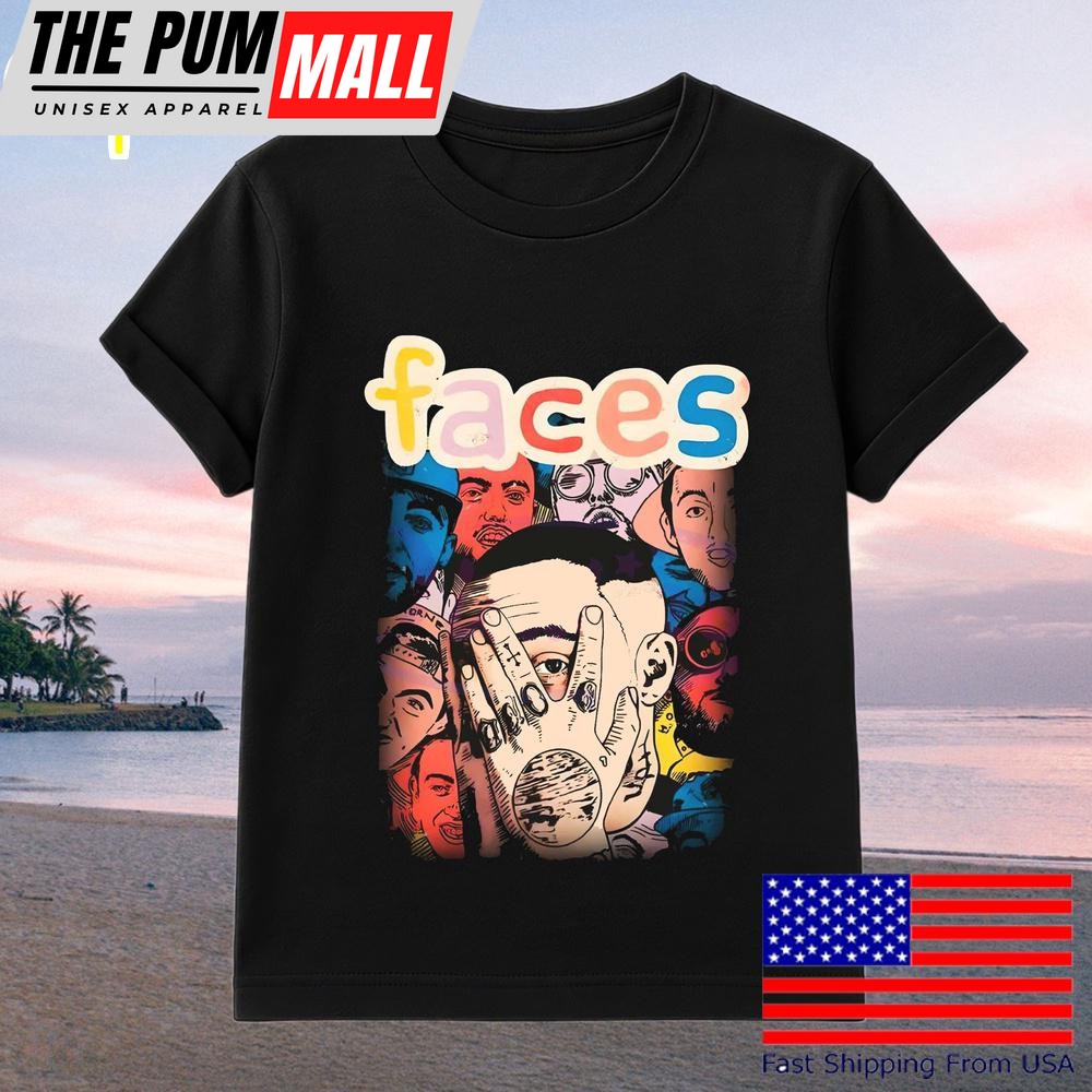 Mac Miller Faces Album Art Psychedelic Vintage Aesthetic T-Shirt