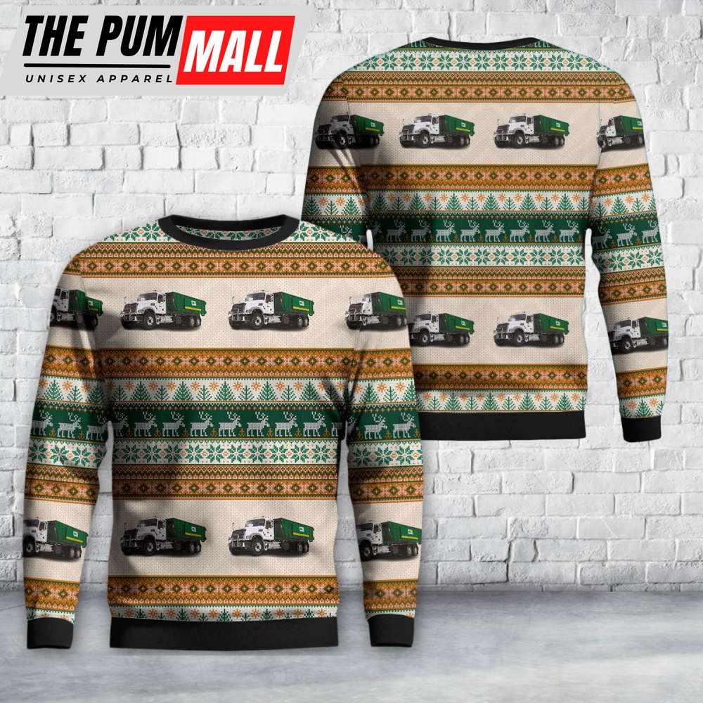 Mack Granite MP Waste Management Truck: Christmas Sweater Edition
