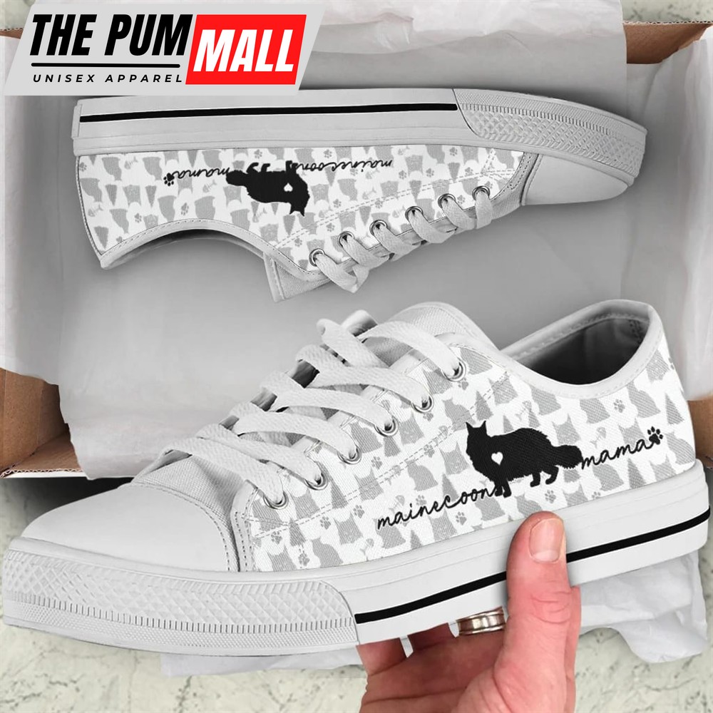 Maine Coon Cat Low Top Shoes – Cat Walking Shoes Men Women – Cat Memorial Gift