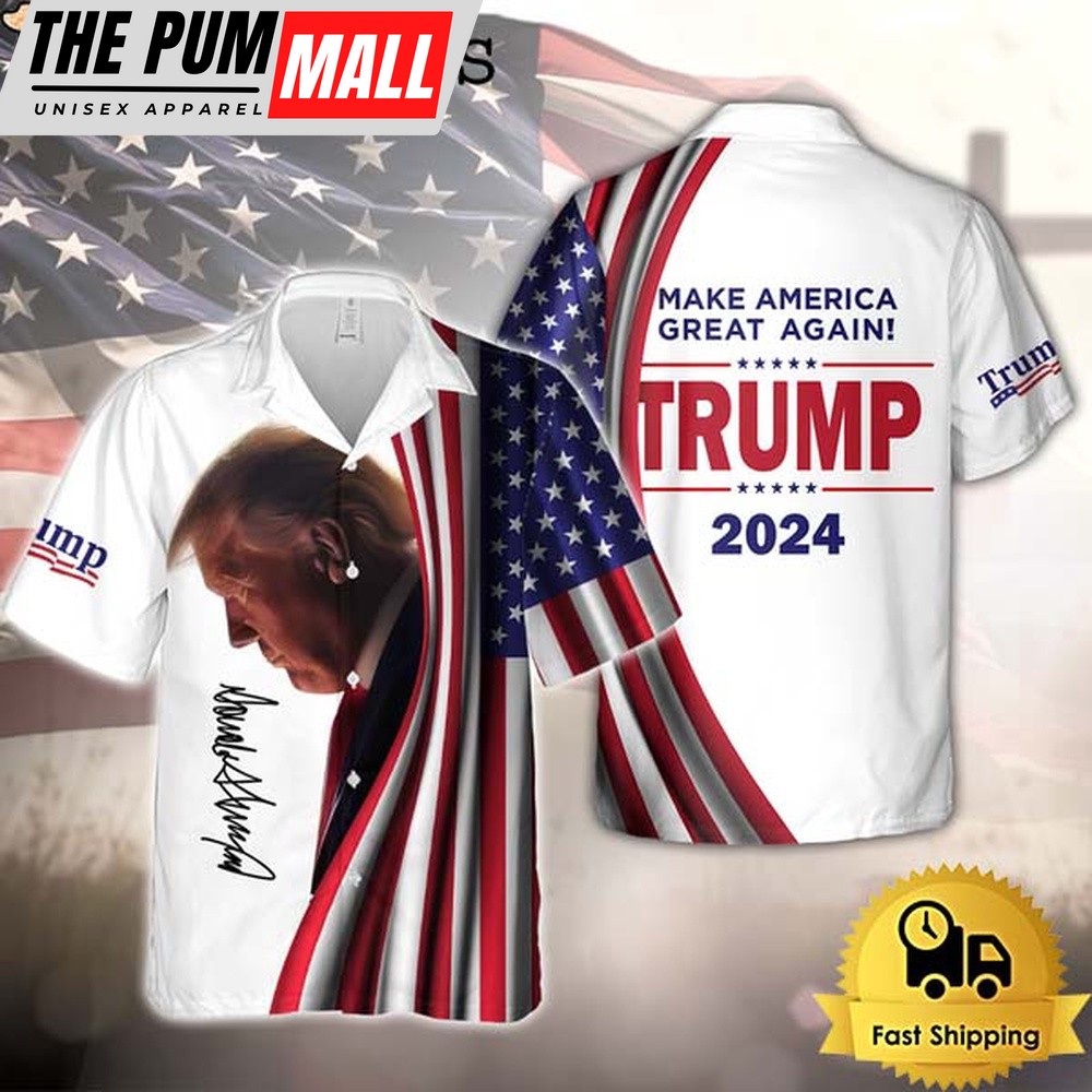 Make America Great Again Donald Trump 2024 Signature Hawaiian Shirt
