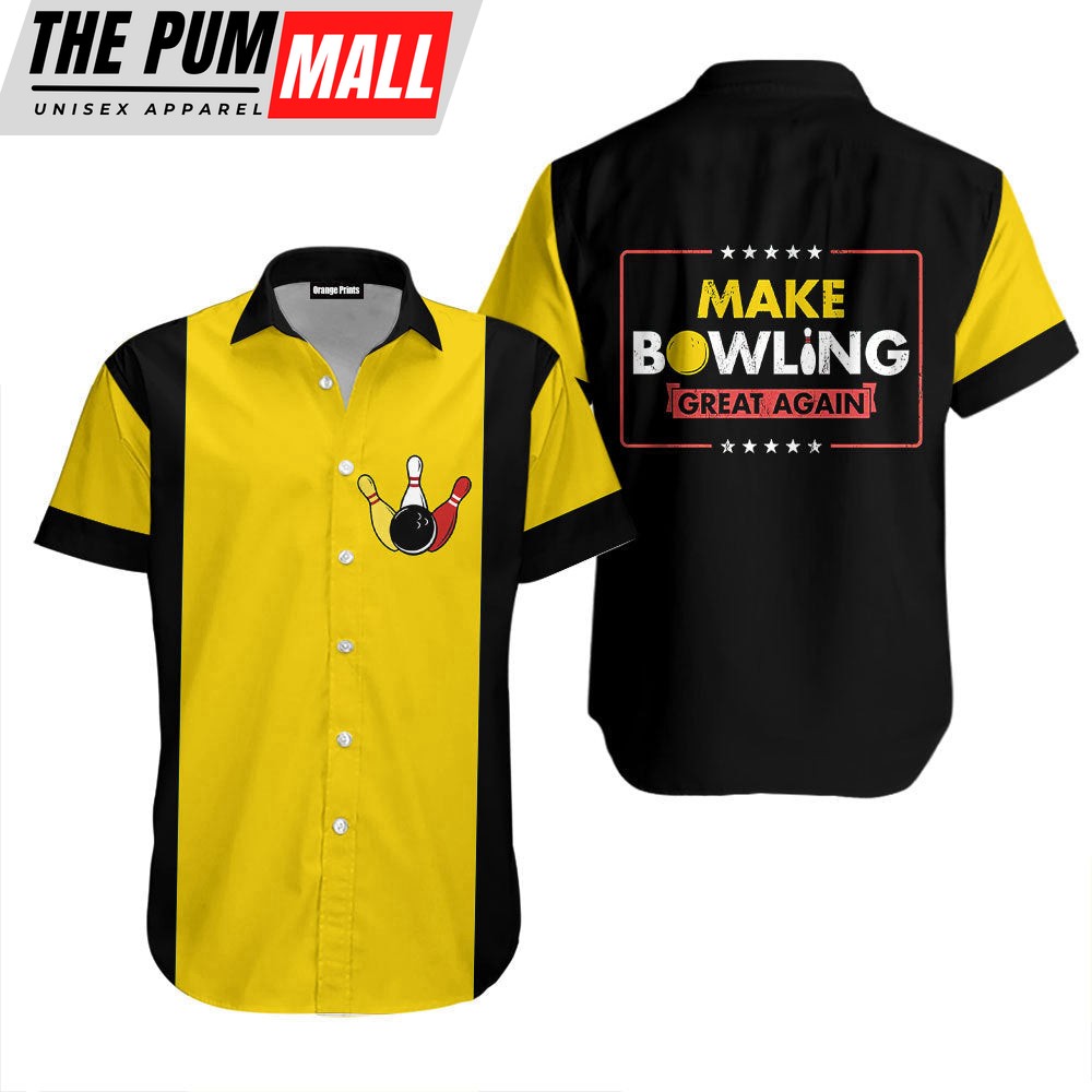 Make Bowling Great Again Bowling Hawaiian Shirt For Unisex Gift