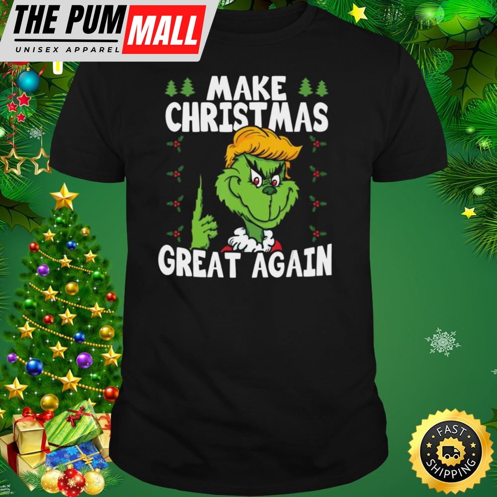 Make Christmas Great Again Donald Trump Grinch Face Xmas Shirt