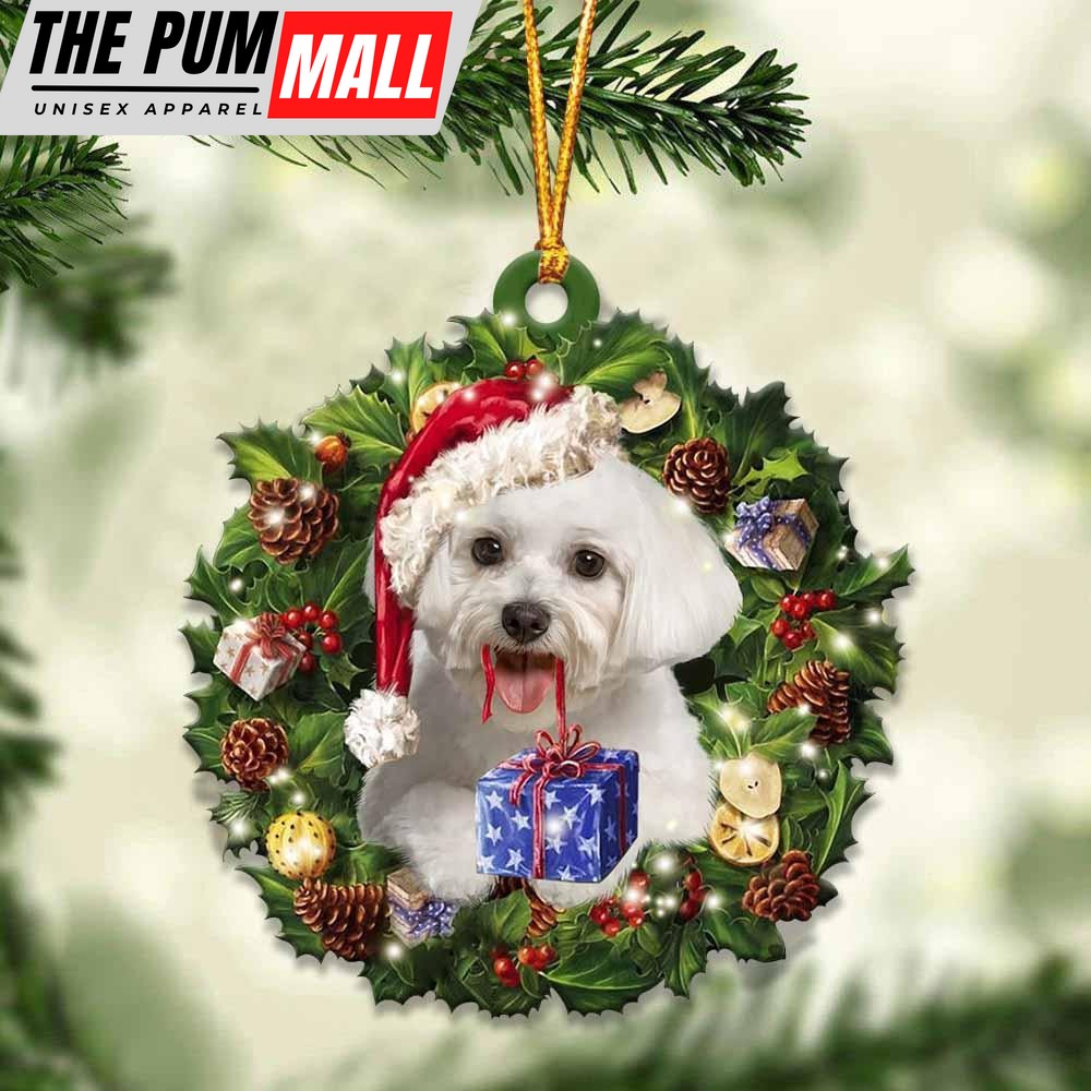 Maltese And Christmas Ornament – Acrylic Dog Ornament – Gifts For Dog Lovers Limited Edition