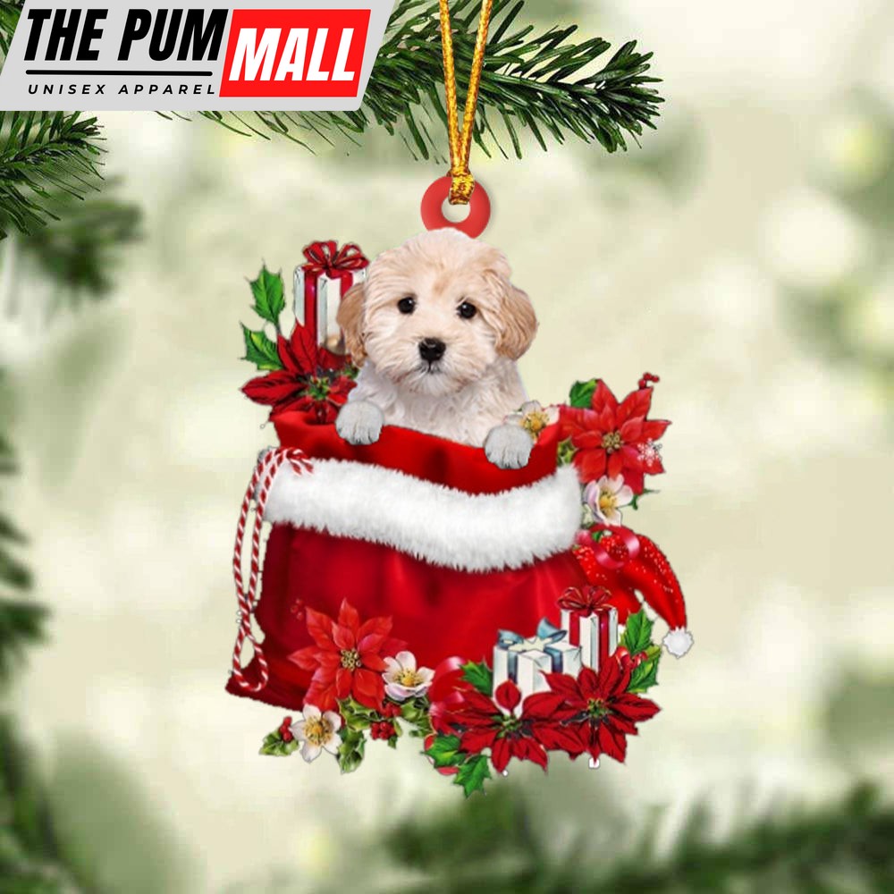Maltipoo In Gift Bag Christmas Ornament – Car Ornaments – Gift For Dog Lovers Limited Edition