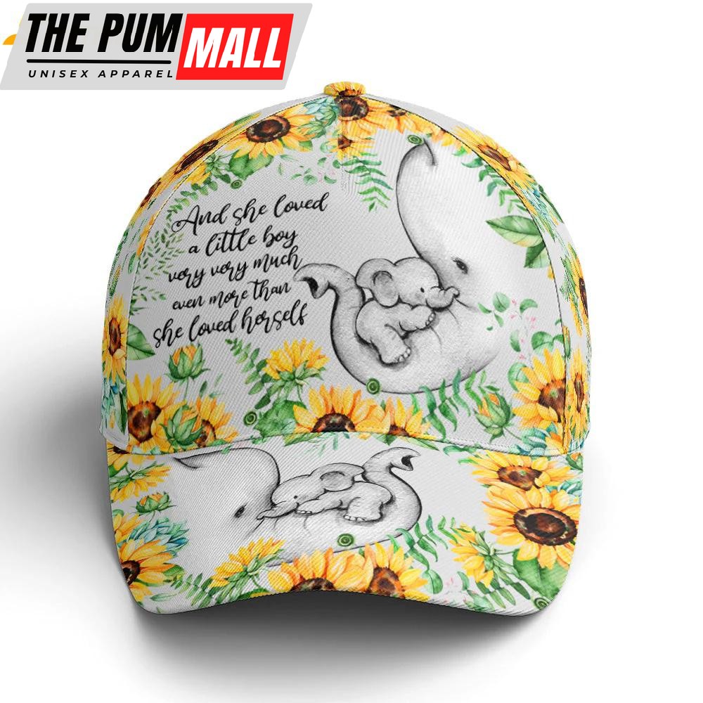 Mama Elephant With Sunflowers Classic Baseball Cap