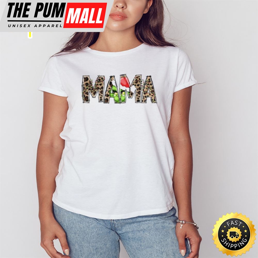 Mama Grinch Christmas Leopard Shirt