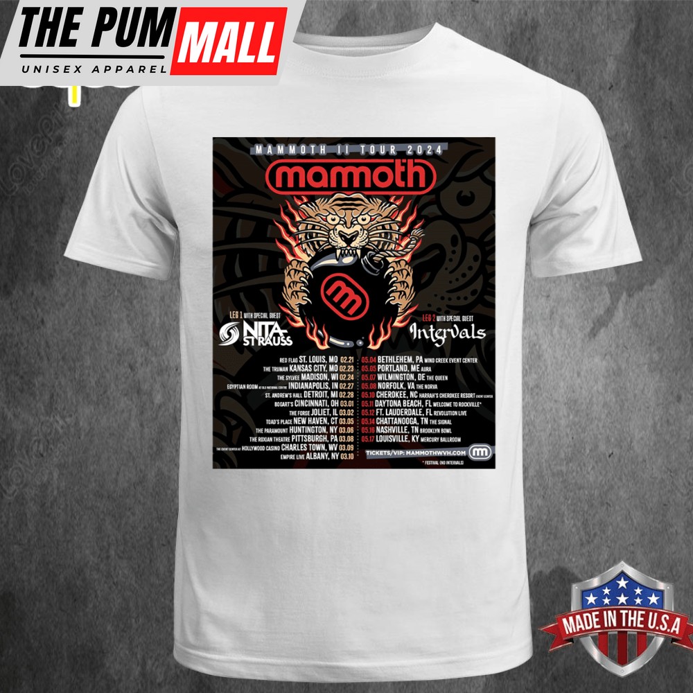 Mammoth WVH Tour 2025 With Nita Strauss Merch, Mammoth WVH Tour Dates 2025 Shirt