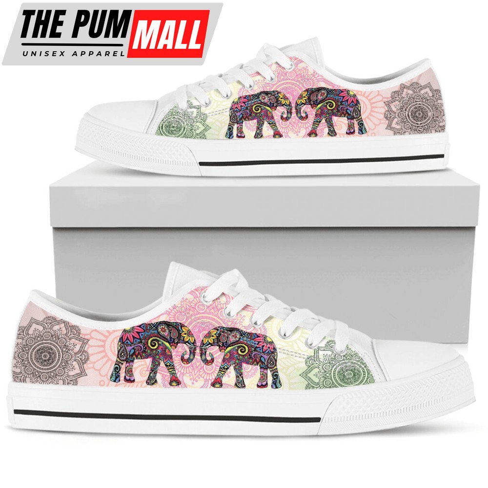Mandala Elephant Low Top Shoes Sneaker TM010014Sb Trendy Footwear