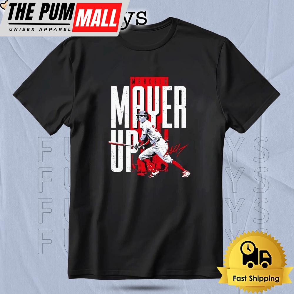 Marcelo Mayer Boston Red Sox Mayer Up Signature T Shirt