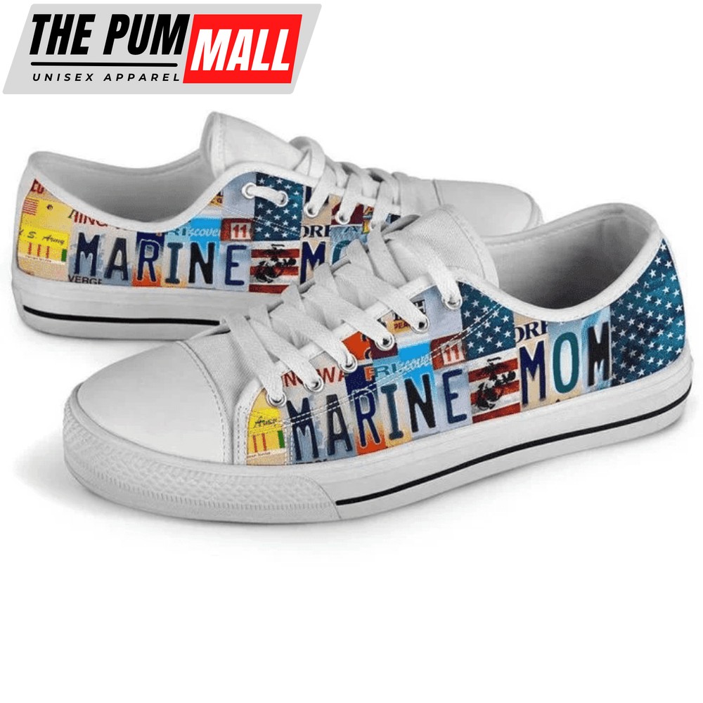 Marine Mom License Plate Low Top Shoes – Sustainable Footwear