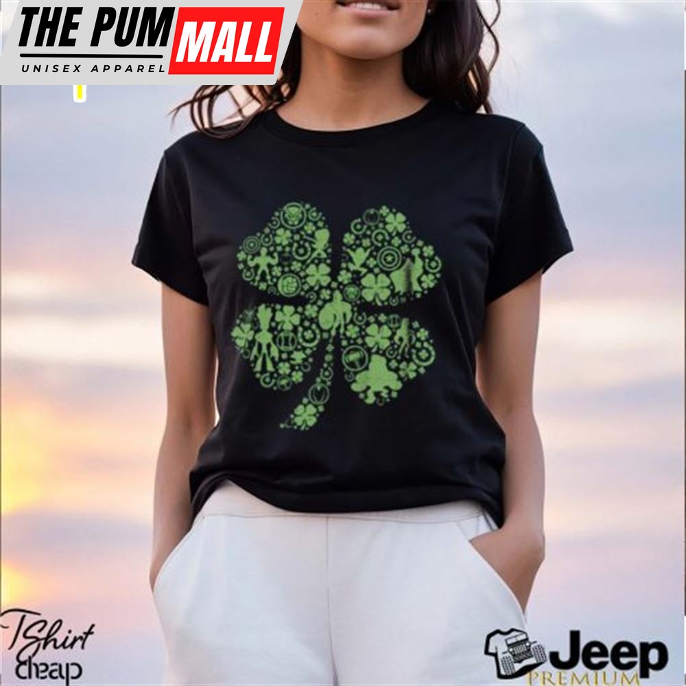 Marvel mad engine youth avengers four leafed clover st. paddys day graphic 2025 shirt