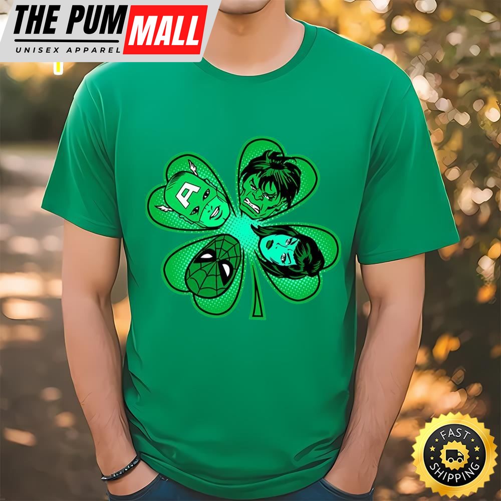 Marvel St. Patricks Day Hero Four Leaf Clover T-Shirt