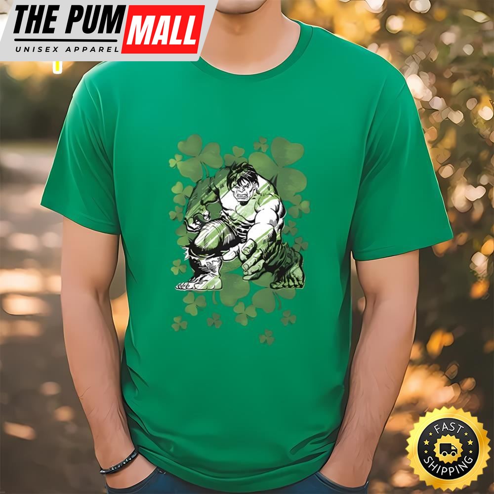 Marvel St. Patricks Day Hulk Clover Field T-Shirt