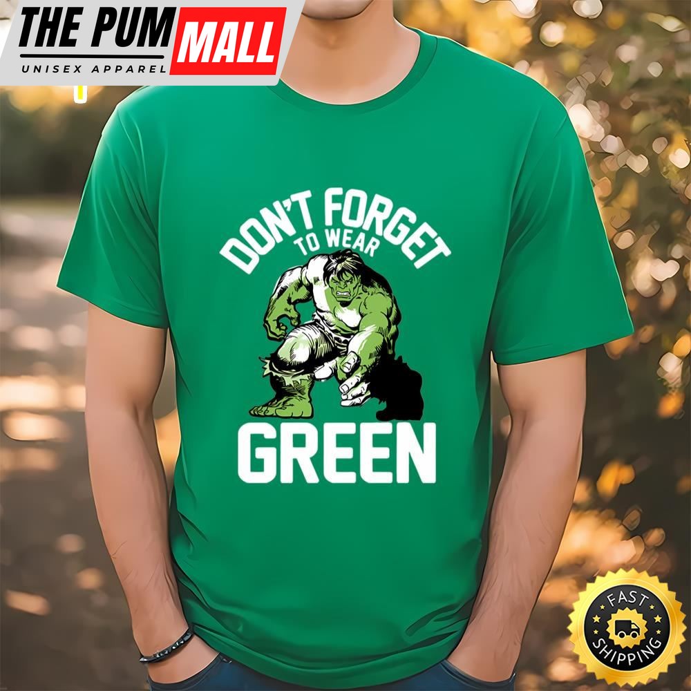 Marvel St. Patricks Day Hulk Wears Green T-Shirt