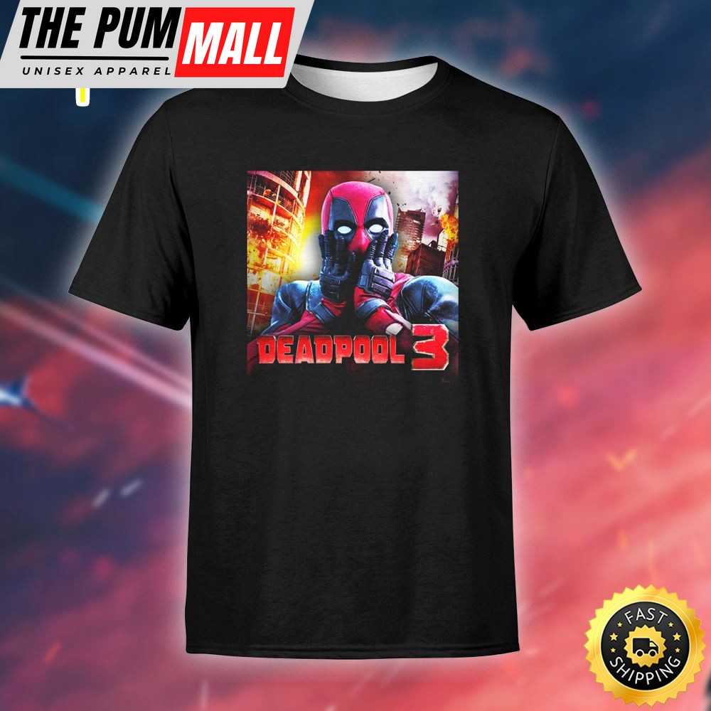 Marvel Studios Deadpool 3 Movie 2025 Marvels Unisex Black T-shirt