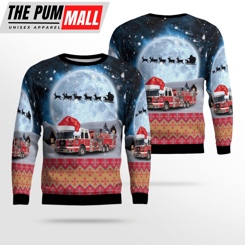 Maryland, Easton Volunteer Fire Department 3D Ugly Christmas Sweater, Gift For Christmas Sweater