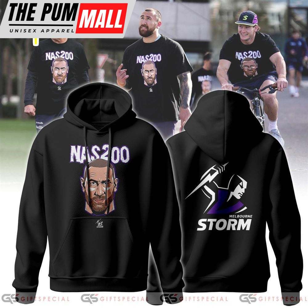 Melbourne Storm 2024 Adults Nas 200 Hoodie Shirt