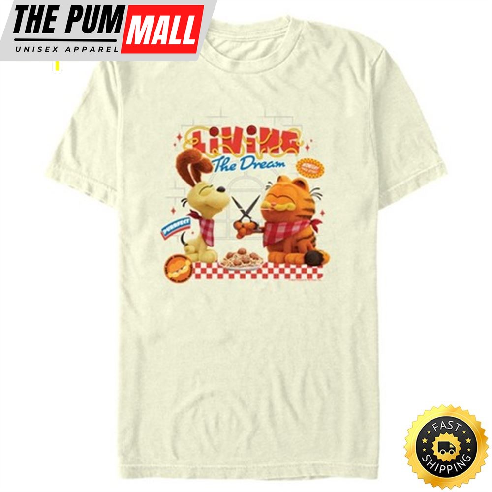 Mens The Garfield Movie Living The Dream T-Shirt