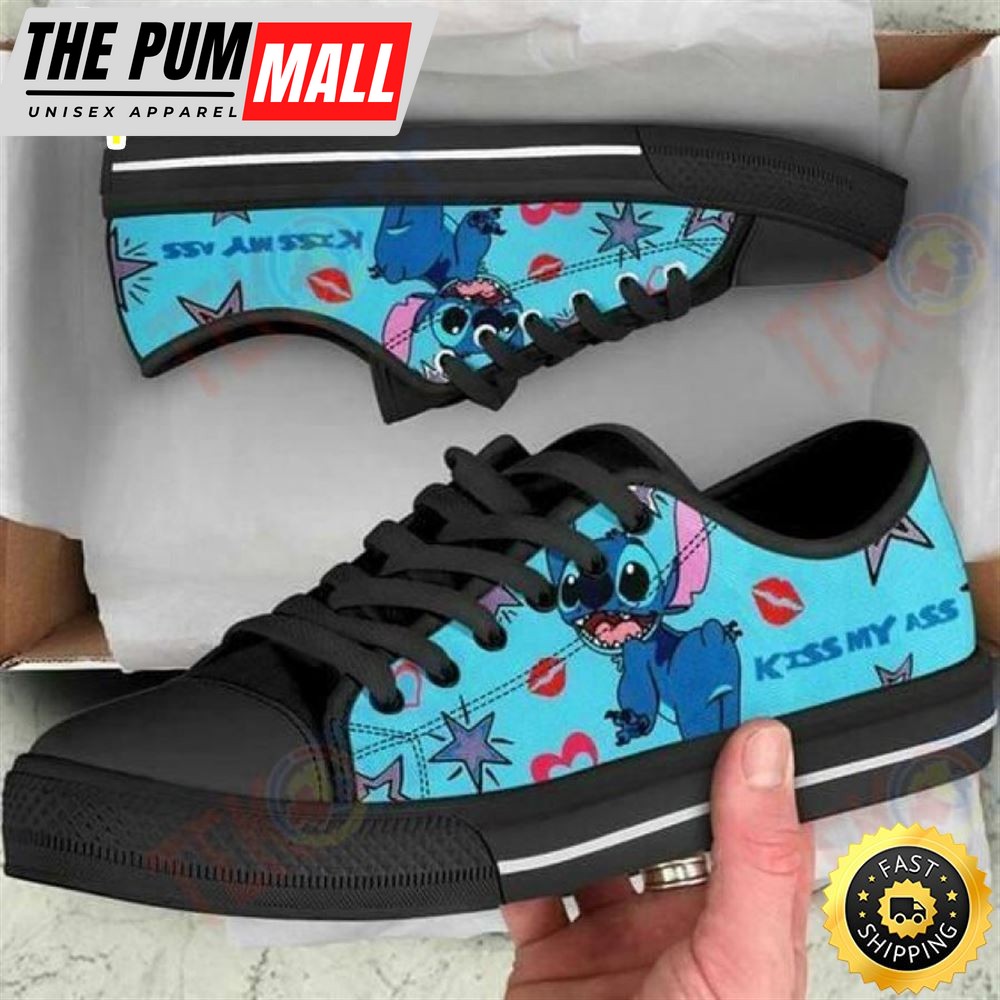 Mens Womens Kissing Stitch Low Top Shoes Custom Print Footwear Convers