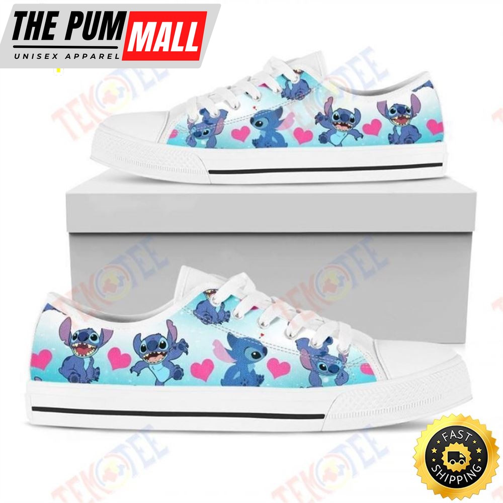 Mens Womens Stitch Heart Unisex Low Top Sneakers Trending Brand Low Top Shoes