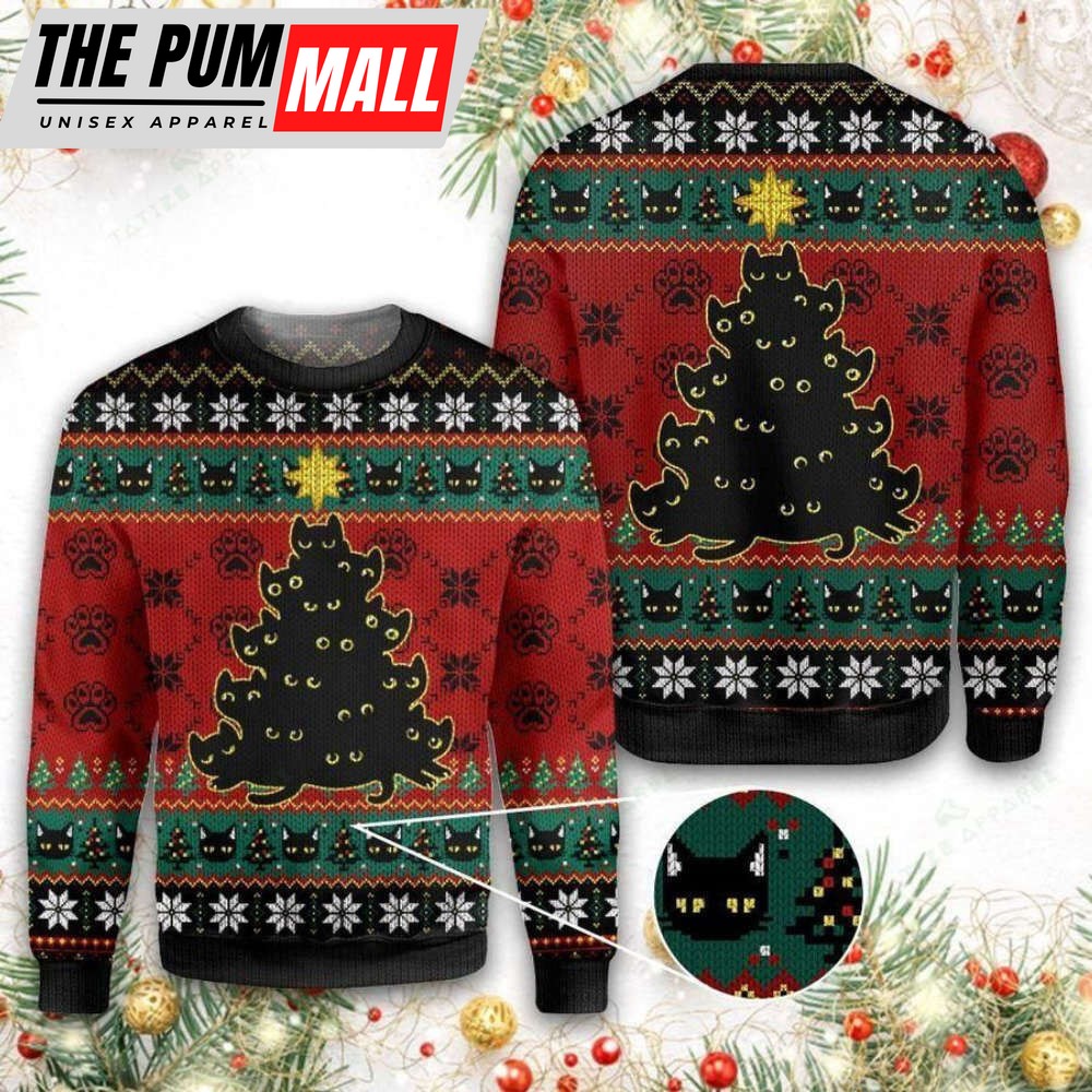 Meowy Christmas Cat Ugly Ugly Christmas Sweater, Gift For Christmas