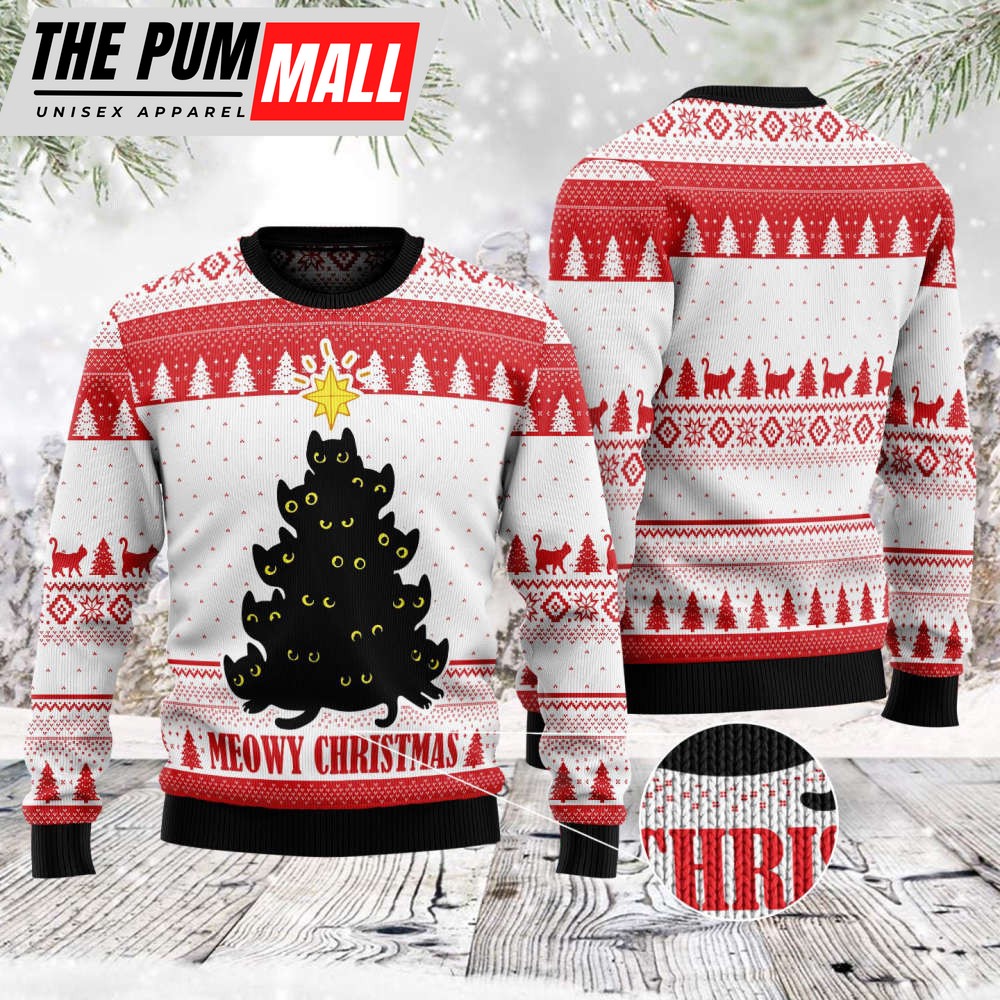 Meowy Christmas Ugly Christmas Sweater, Best Gift For Christmas 2023
