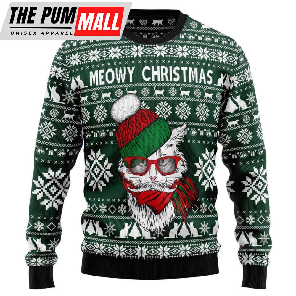Meowy Christmas Ugly Christmas Sweater, Christmas Gifts, Christmas Sweatshirt