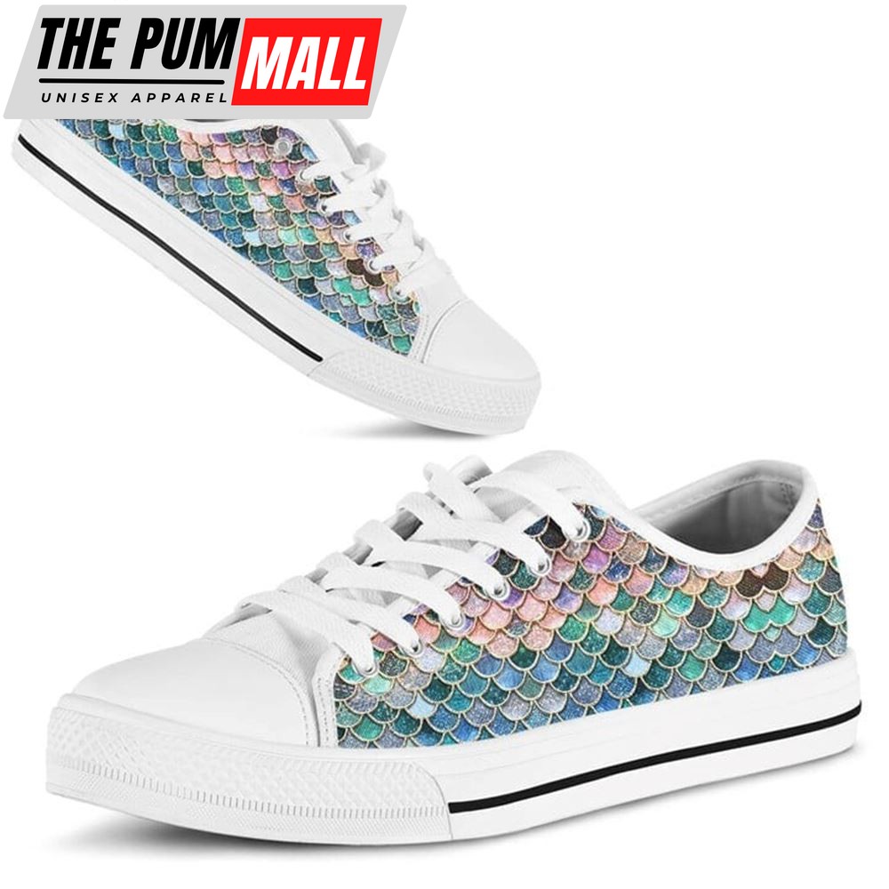 Mermaid Scales Low Top Shoes – Low Top Shoes Mens, Women