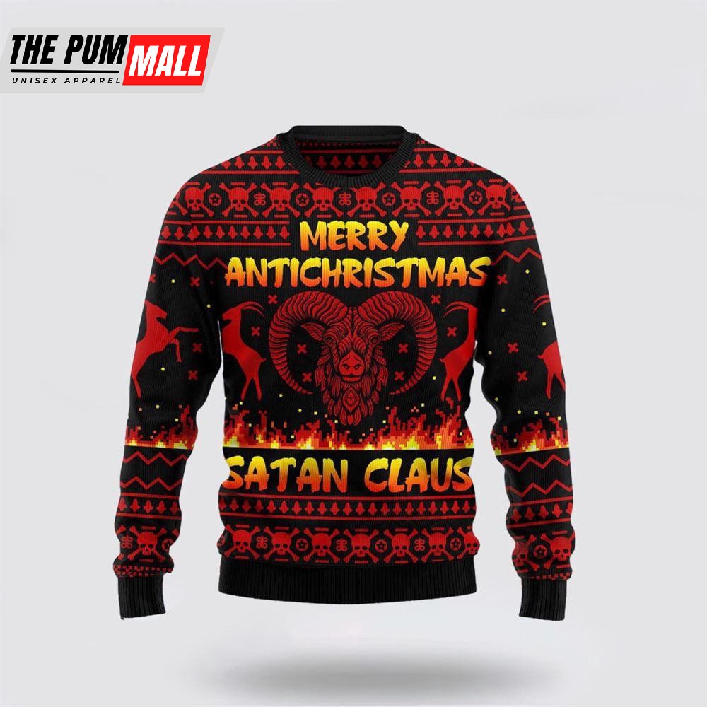 Merry Antichristmas Satan Claus Ugly Christmas Sweater