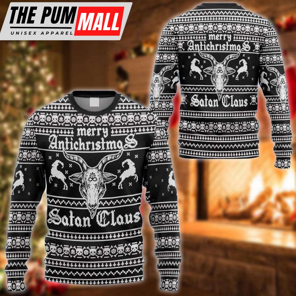 Merry Antichristmas Satan Claus Ugly Sweater