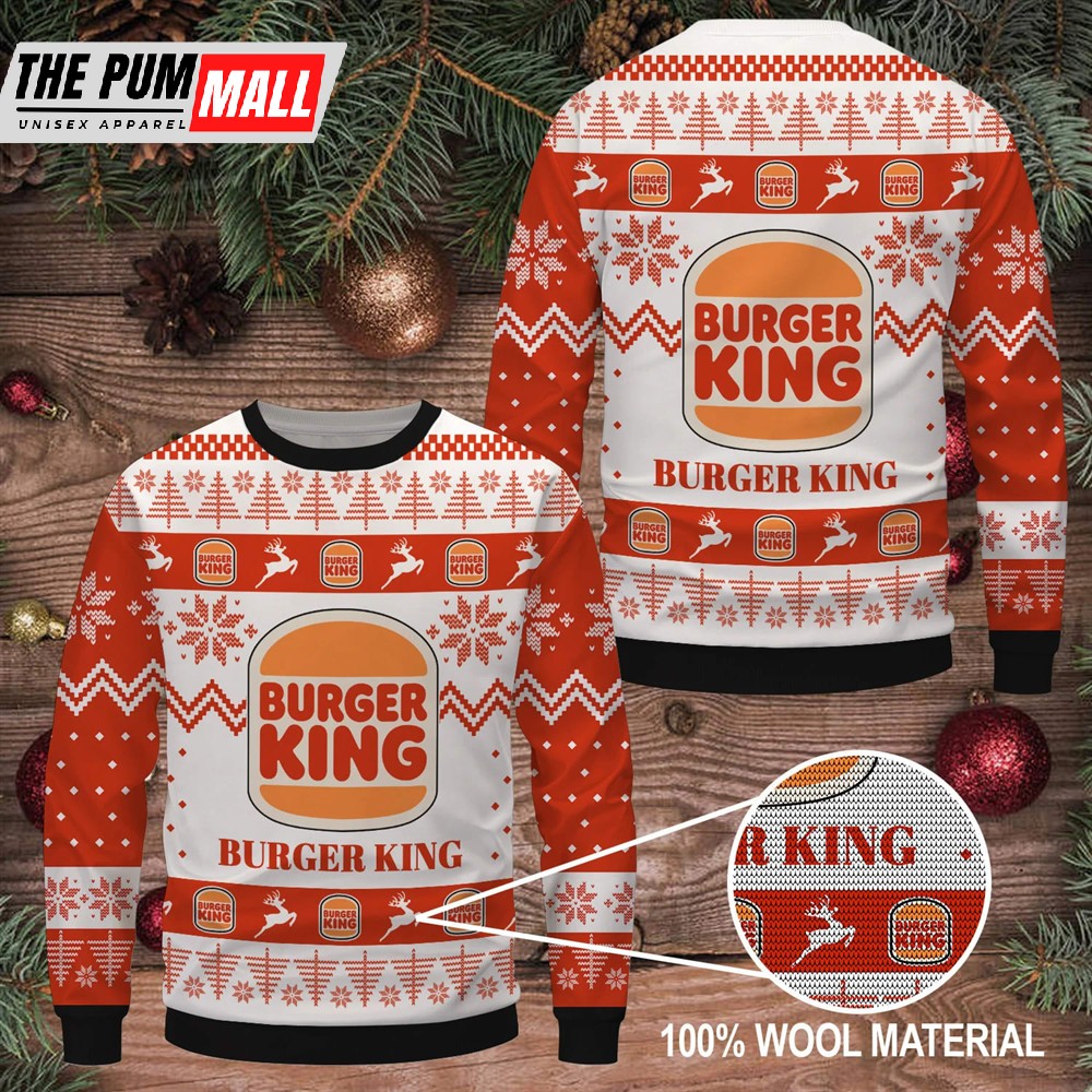 Merry Christmas 2025 Burger King Ugly Sweater
