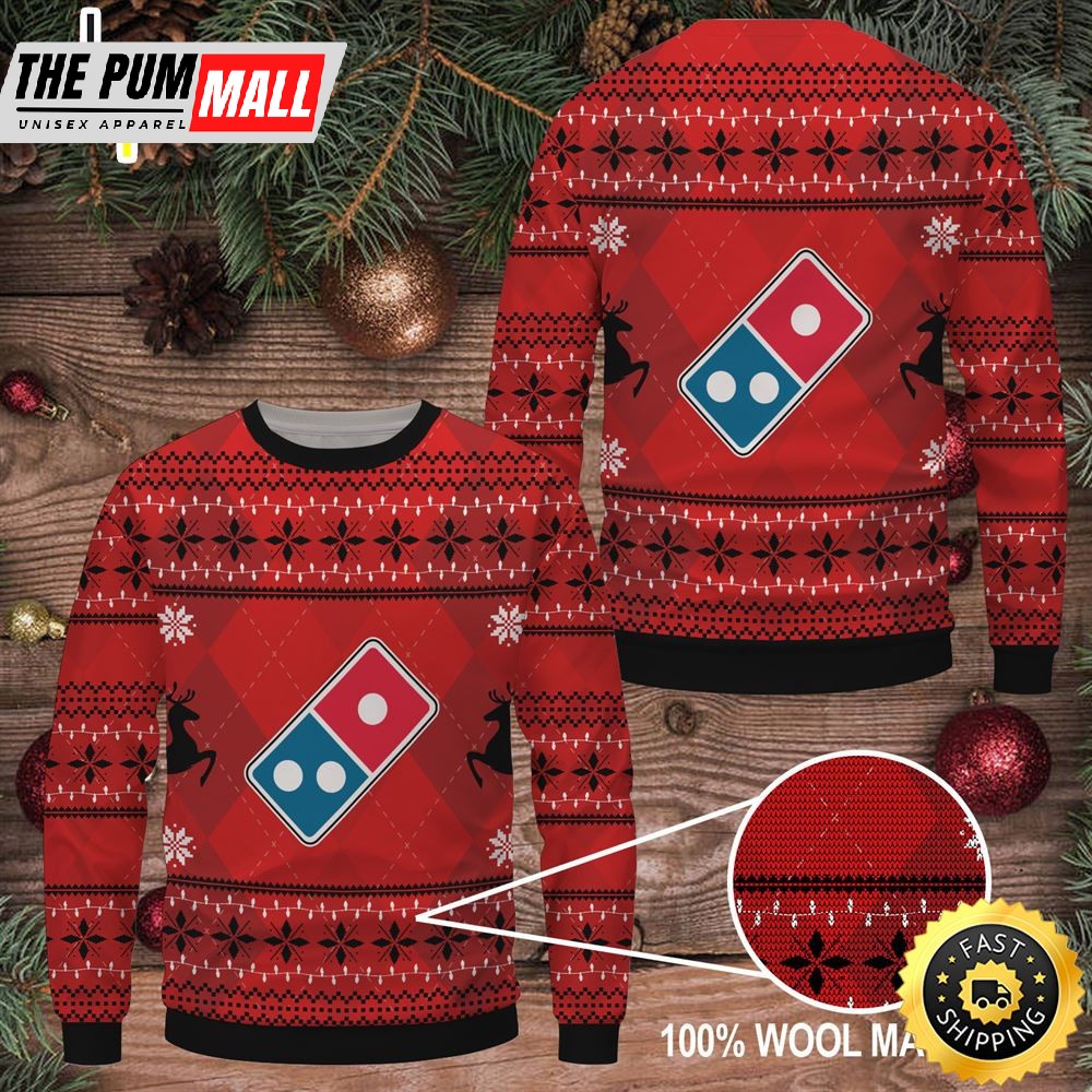 Merry Christmas 2025 Domino’s Pizza Ugly Sweater