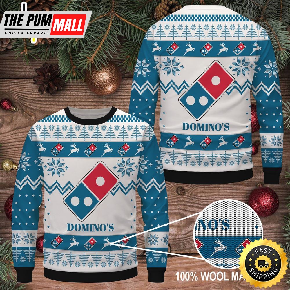 Merry Christmas 2025 Domino’s Pizza Ugly Sweater Gift
