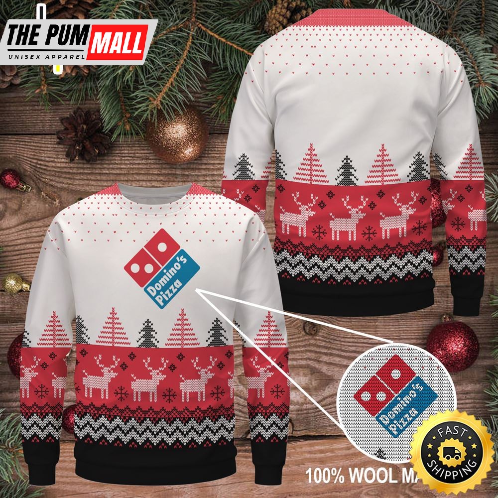 Merry Christmas 2025 Domino’s Pizza Wool Sweater Christmas