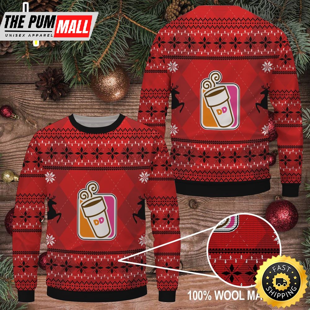 Merry Christmas 2025 Dunkin’ Donuts Ugly Sweater