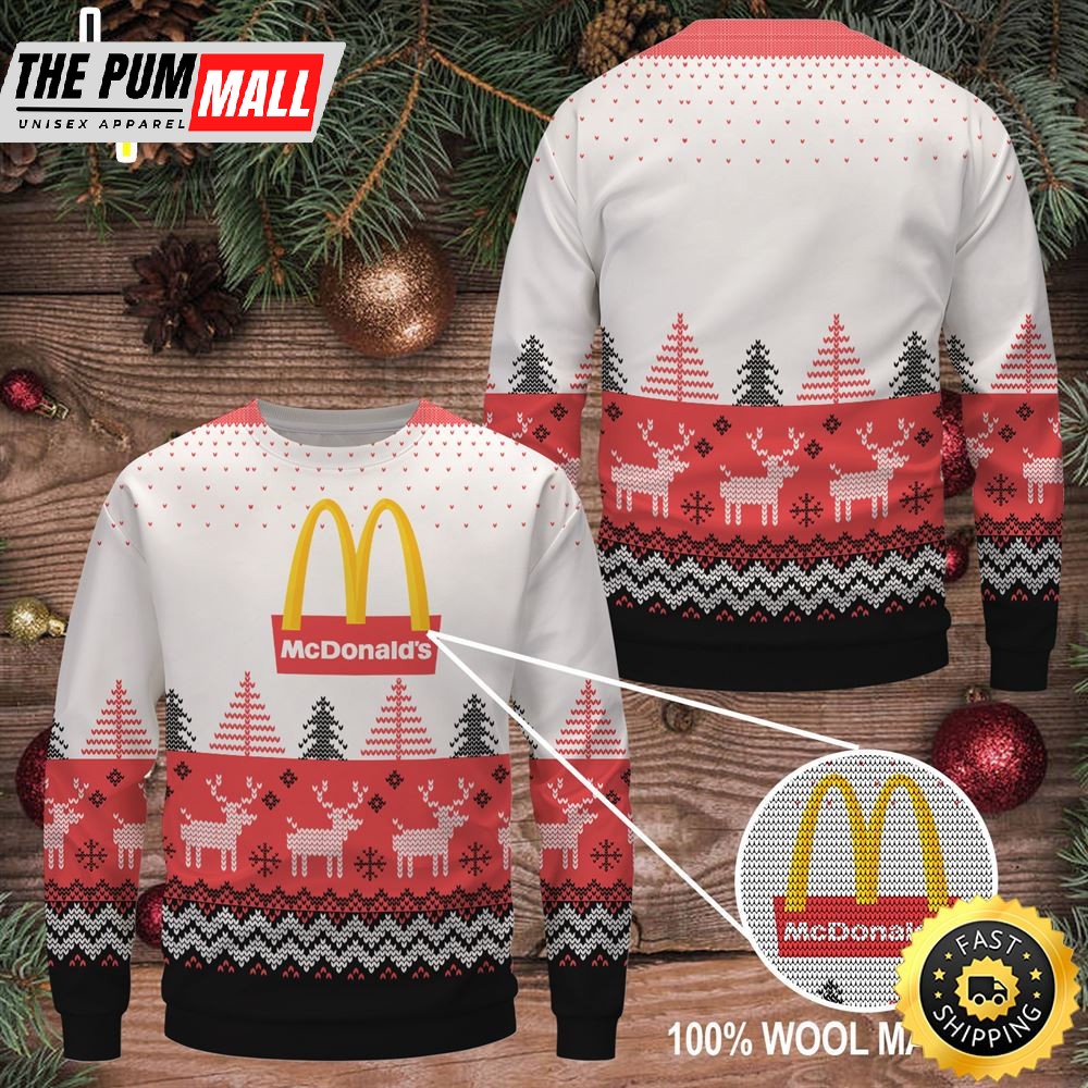 Merry Christmas 2025 Mcdonald’s Wool Sweater Christmas