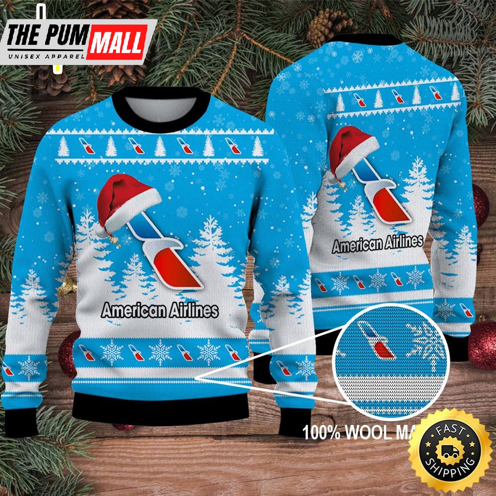 Merry Christmas 2025 Ugly Sweater American Airlines