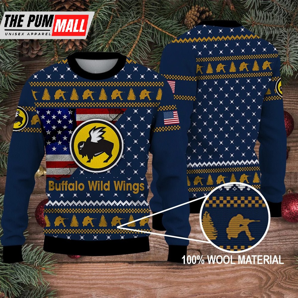 Merry Christmas 2025 Ugly Sweater Buffalo Wild Wings