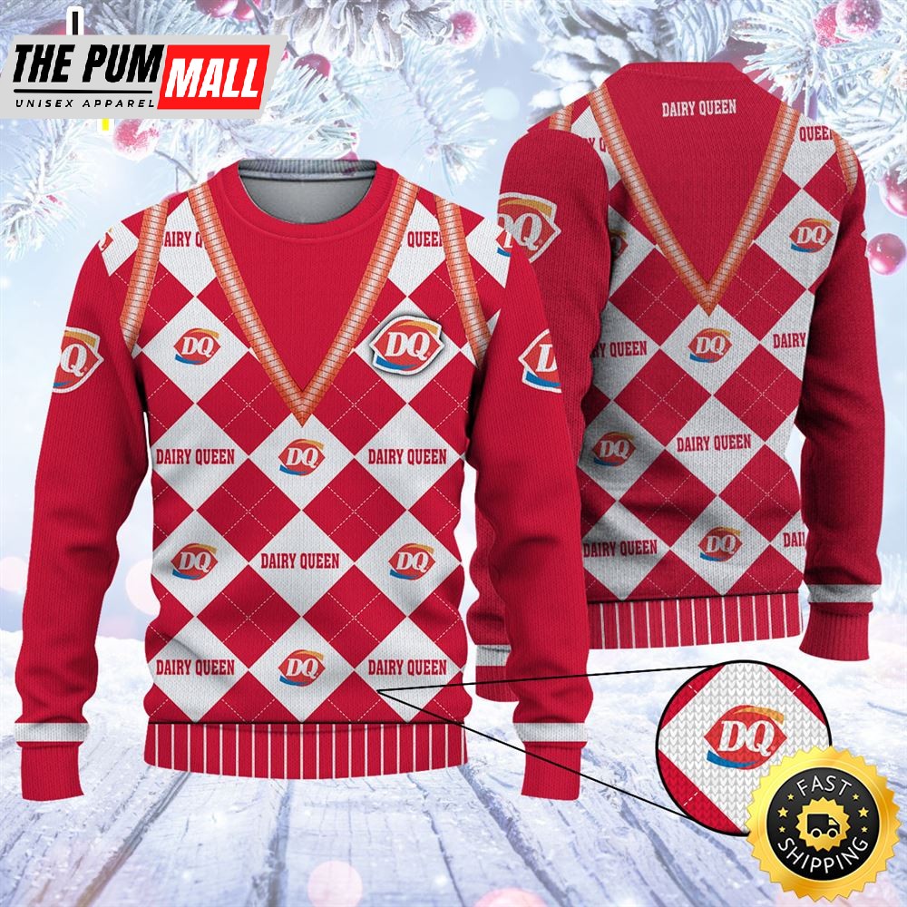 Merry Christmas 2025 Ugly Sweater Dairy Queen