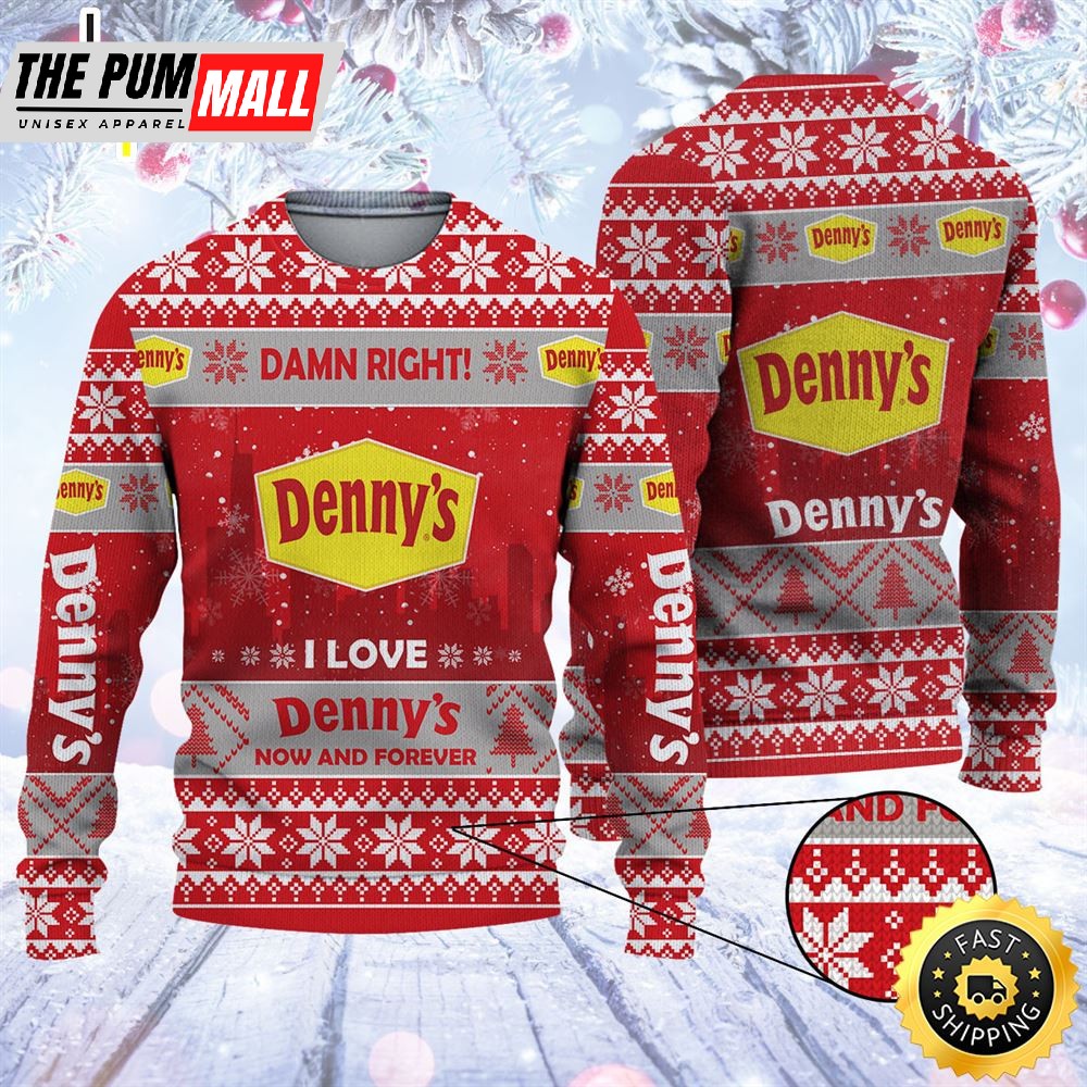 Merry Christmas 2025 Ugly Sweater Denny’s Xtkh7495