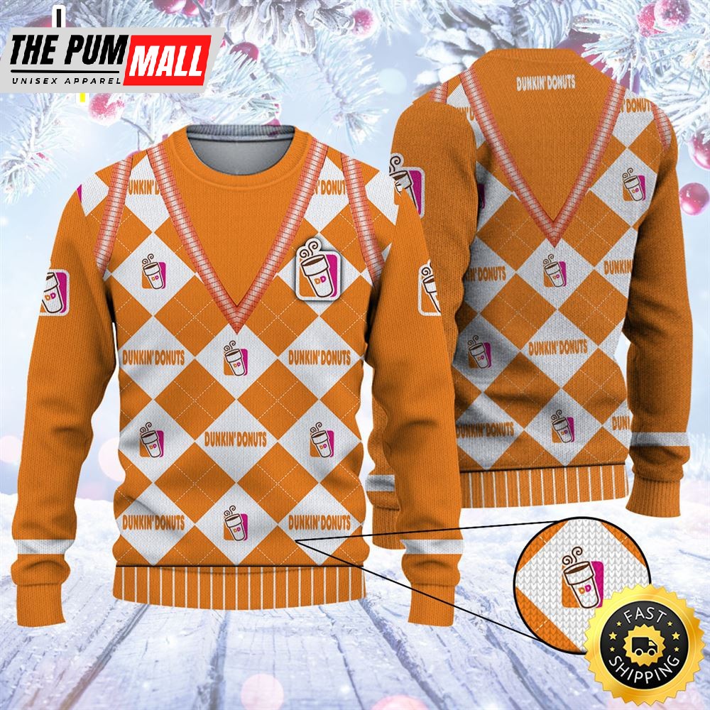 Merry Christmas 2025 Ugly Sweater Dunkin’ Donuts