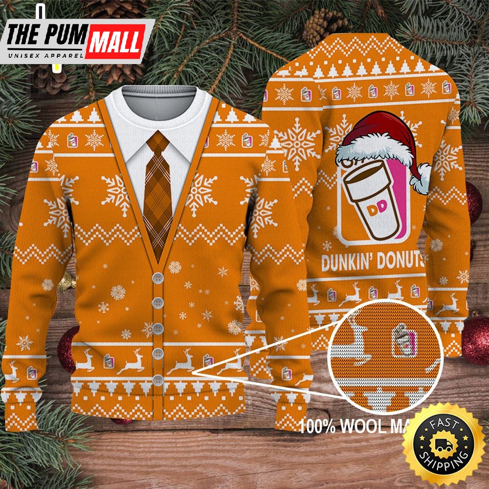 Merry Christmas 2025 Ugly Sweater Dunkin’ Donuts Xths2192