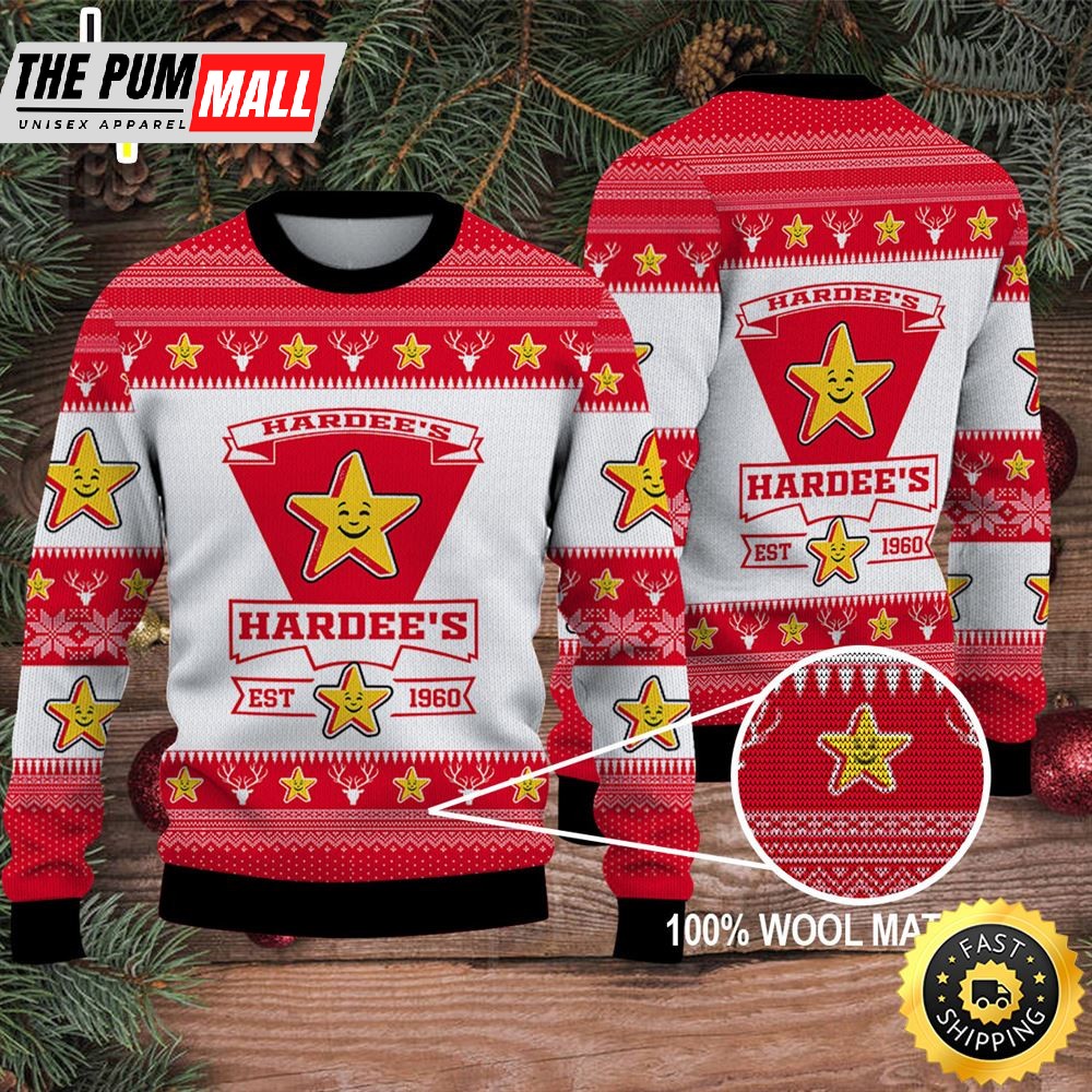 Merry Christmas 2025 Ugly Sweater Hardee’s