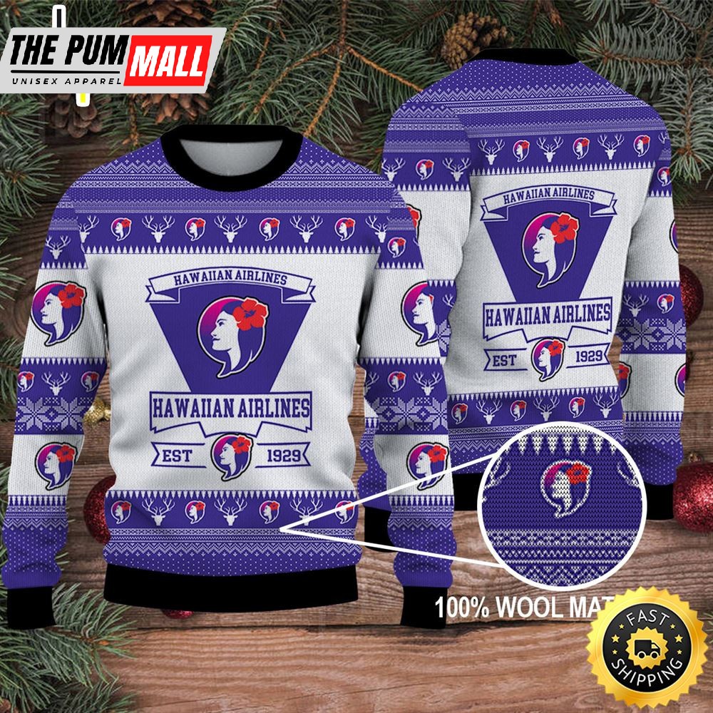 Merry Christmas 2025 Ugly Sweater Hawaiian Airlines