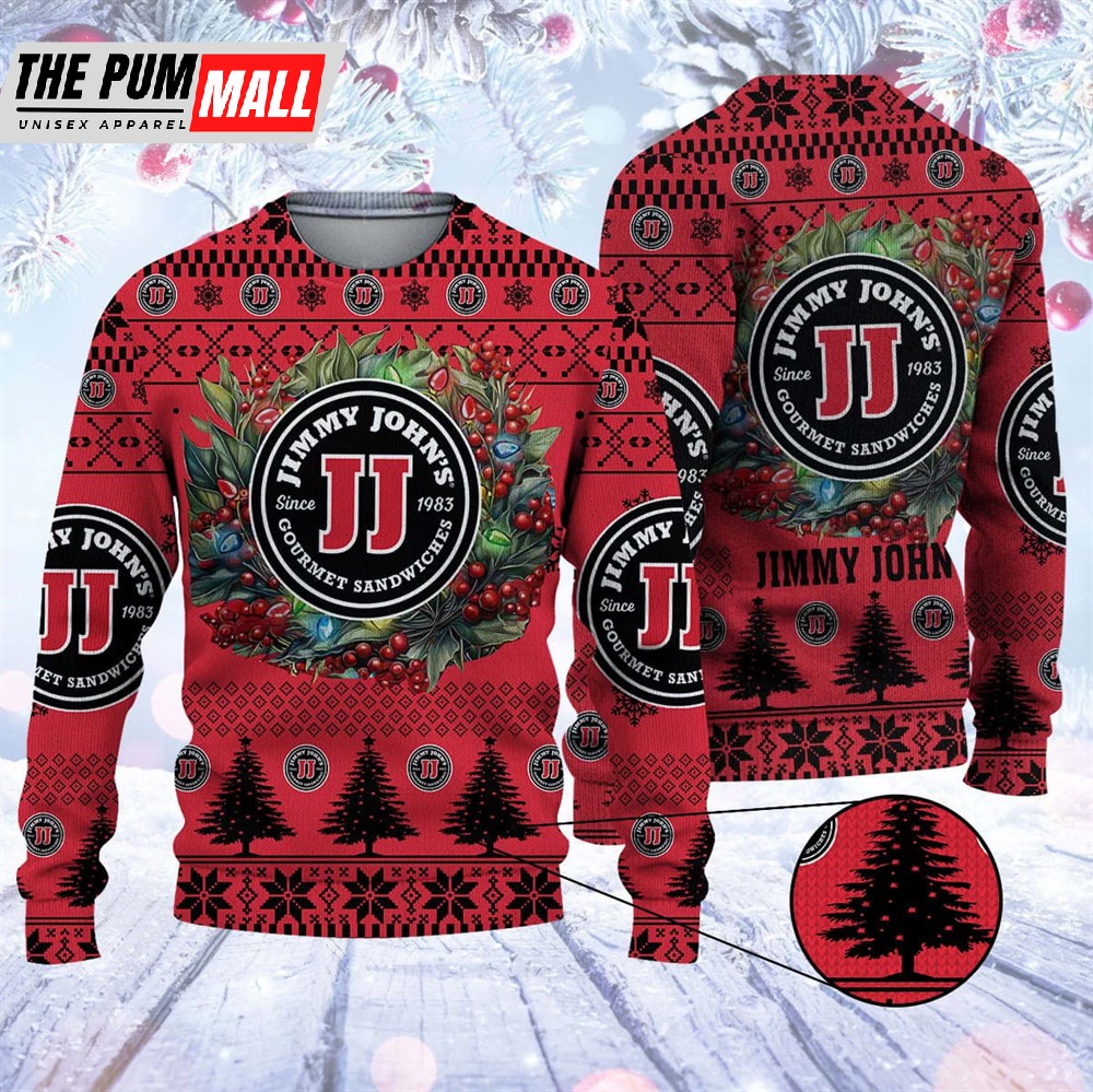 Merry Christmas 2025 Ugly Sweater Jimmy John’s Xtkh7438