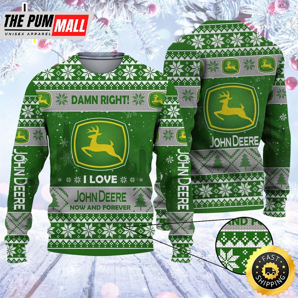 Merry Christmas 2025 Ugly Sweater John Deere Xtkh7496