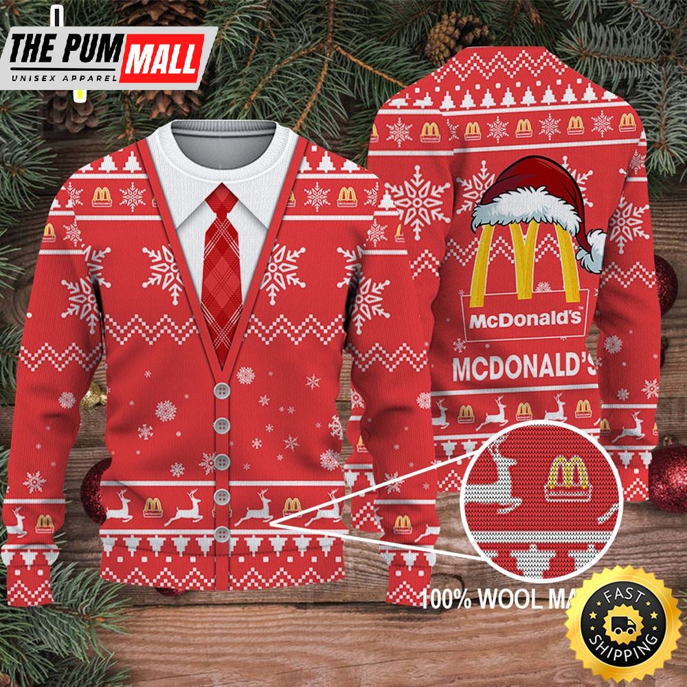 Merry Christmas 2025 Ugly Sweater Mcdonald’s