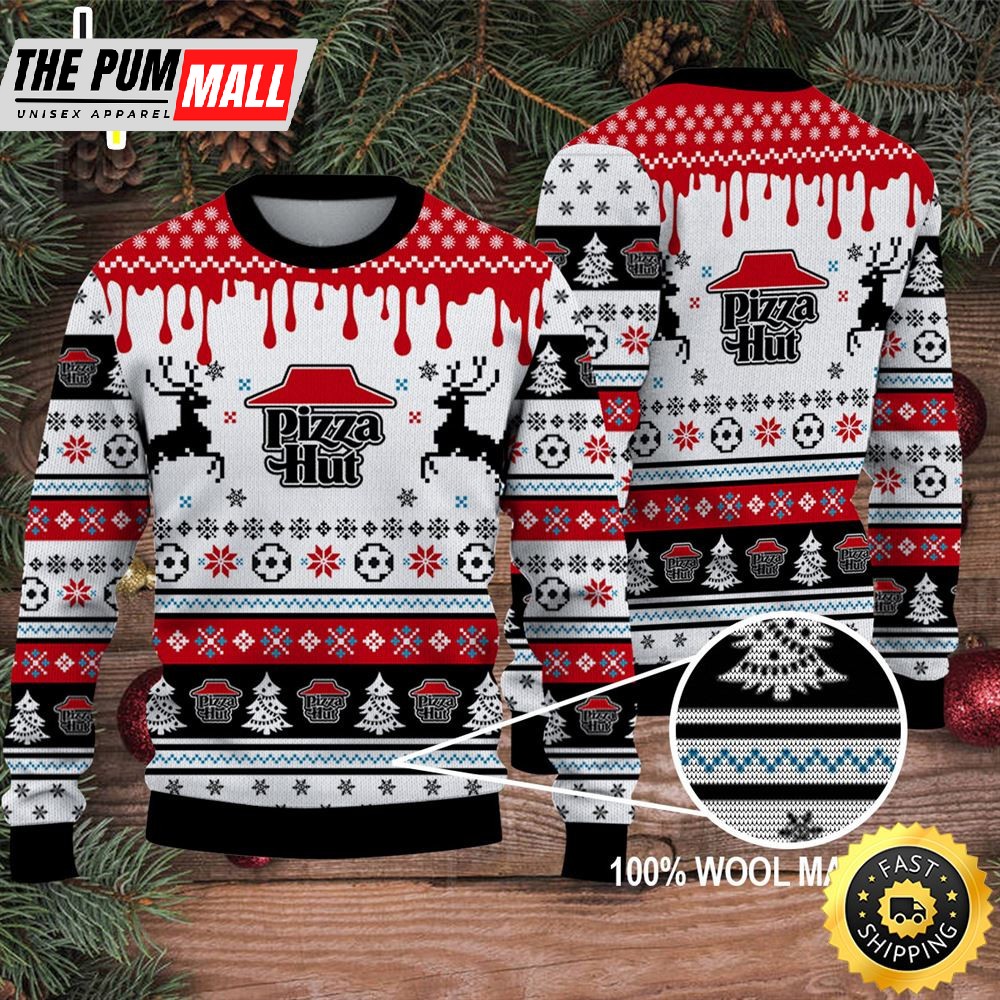 Merry Christmas 2025 Ugly Sweater Pizza Hut