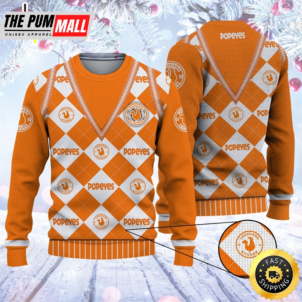 Merry Christmas 2025 Ugly Sweater Popeyes